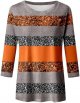 Women's Sequin Casual Printed Round Neck Loose Sleeved Quarter Sleeved T Shirt Top Color Blouses Women