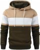 Men's Novelty Color Block Pullover Hoodie Casual Long Sleeve Hooded Sweatshirt