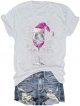 Wine Glass Print Women's Round Neck Short Sleeve T Shirt Womens Size Large Shirts