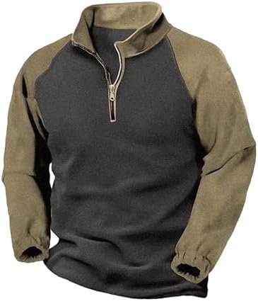 Mens Fashion Leisure Spring And Autumn Plaid Square Hoodless Pullover Long Sleeve Sweater Top Thin Zip up Hoodie