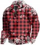 New Men's Long Sleeved Printed Casual Fashion Stand Half Zipper Hoodie Long Sleeve Jacket