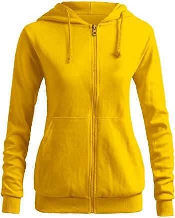 Women's Casual Zip-up Hoodie Basic Long Sleeve Hoodie