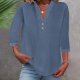 Womens Shirts Short Sleeve Linen Shirts for Women Summer Casual V Neck Button Down Tops Trendy Comfy Blouses