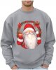 Men's Christmas Graphic Print Pullover Hoodie | Festive No Hood Sweatshirt Splatter Jacket