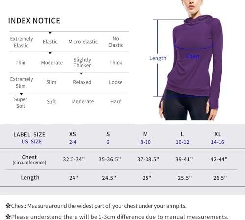 Womens Lightweight Hoodie Pullover-Hooded Long Sleeve Running Yoga Workout Tops for Women-Cowl Neck&Thumbhole