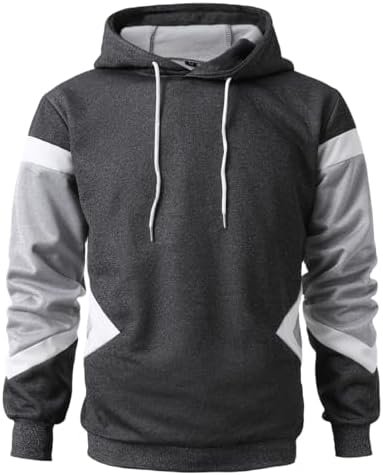 Mens Hoodie Multicolor Panel Sweatshirt Long Sleeve Sports Tops