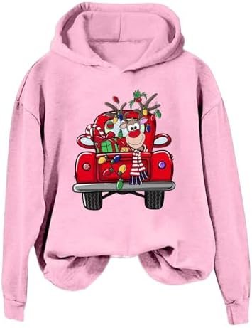 Cute Women's Reindeer Print Casual Hoodie For Relaxed Comfort And Style Zippe Hoodies Women