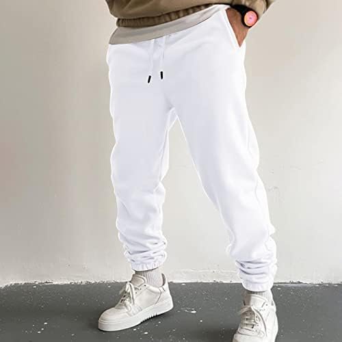 Mens Autumn and Winter High Street Fashion Leisure Loose Sports Running Solid Color Lace Up Pants Sweater Pants