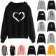 Women's Graphic Hoodies Heart Print Long Sleeve Pullover Hoodie Sweatshirt Tops Shirts