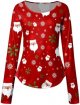 Women's Slim Fit Top Christmas Print Long Sleeved T Shirt Log in